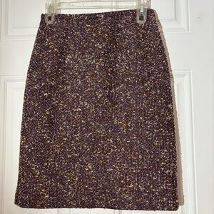 Ann Taylor Wine Tweed Pencil Skirt, Size 2
